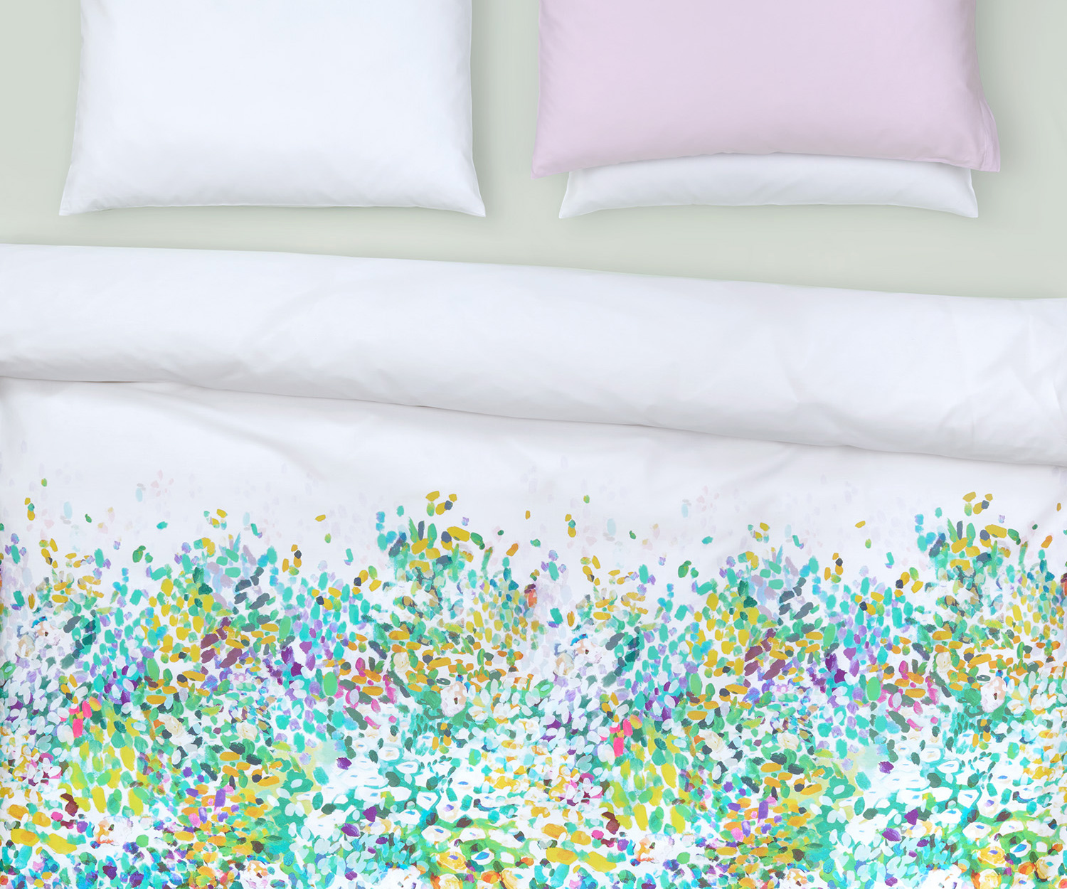 Fischbacher-Bettwaesche-Greenery-deckenbezug Fischbacher Ropa de cama GREENERY de satén