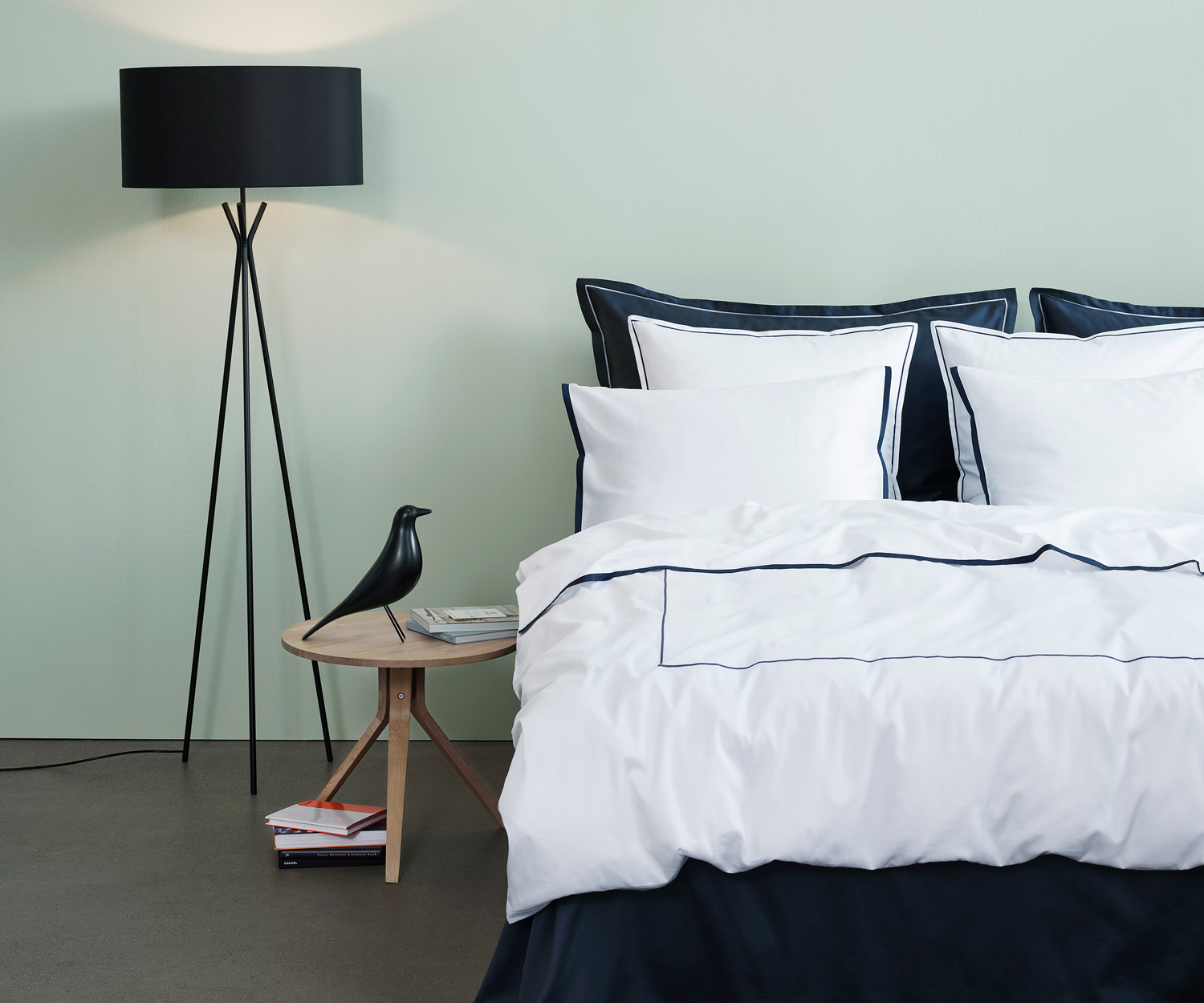 CLARK EVANS ALLEN ardoise Bed linen - Satin