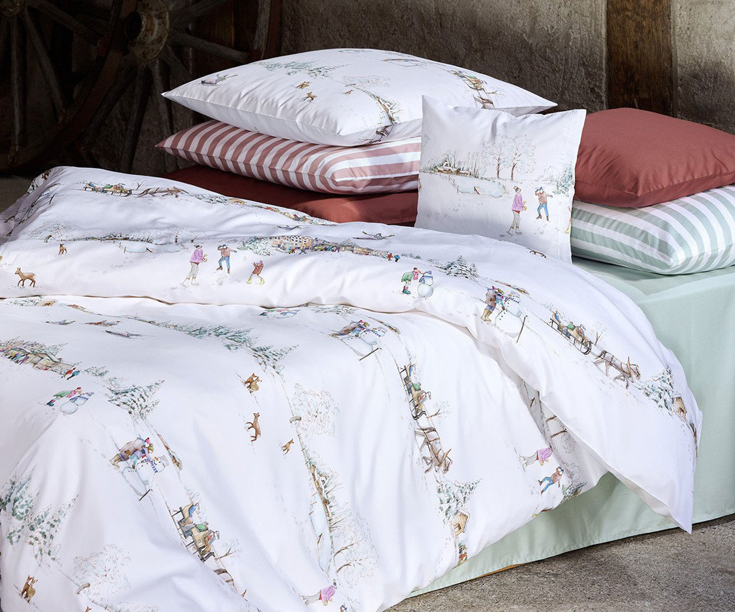 Fischbacher_Bettwaesche_Winterwonderland_Lifestyle Fischbacher WINTERWONDERLAND Ropa de cama de Satén