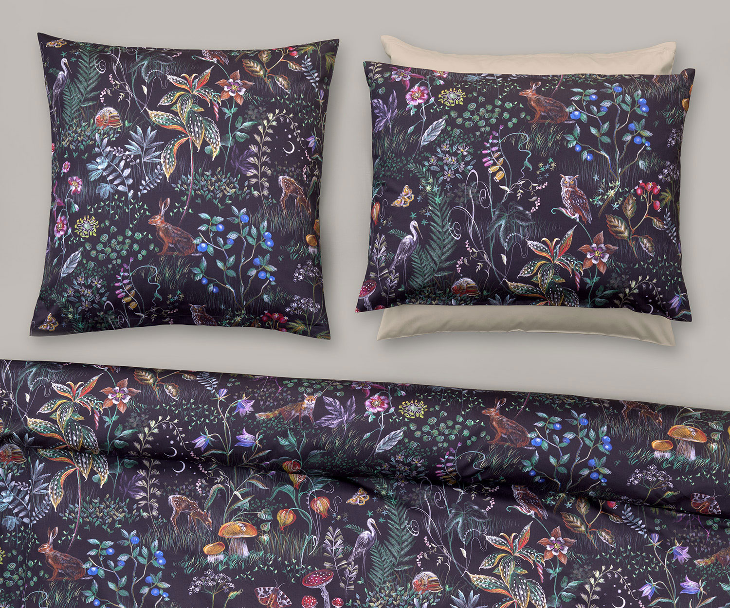 Fischbacher-Bettwaesche_E16_268_Magic_Forest Fischbacher Ropa de cama MAGIC FOREST de satén