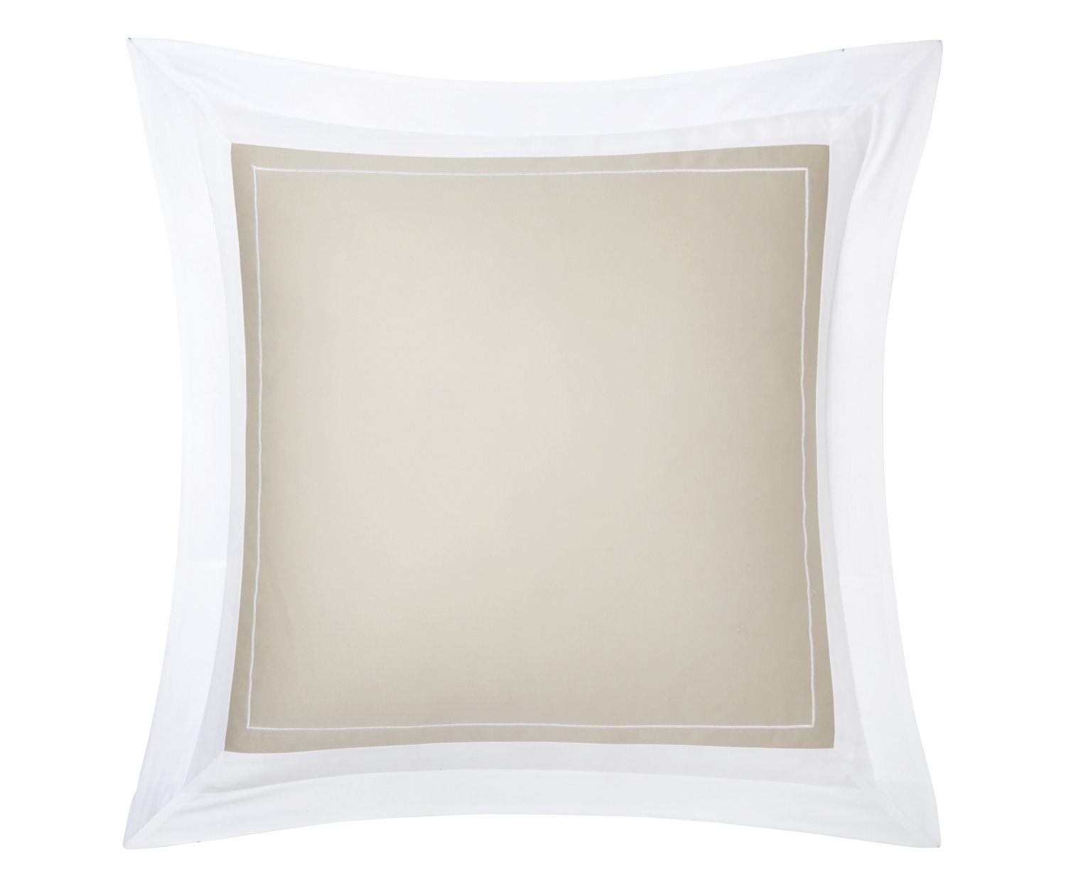 UCETIA BY YVES DELORME FRANCE COLOR COTTON SATEEN PILLOWCASE WITH WHITE BORDER